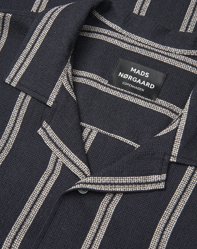Mads Nørgaard - Texture Kenji Skjorte - Black/Plaza Taupe